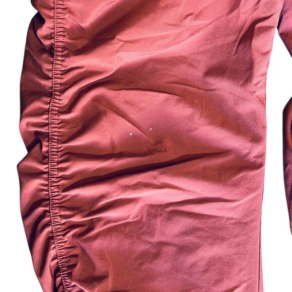 Athleta Women’s Sz 6 Red Attitude Lined Pants Pull On Ruched Joggers - Picture 12 of 13